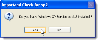 Checking for Windows XP SP2