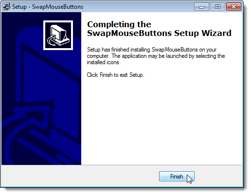Completing the SwapMouseButtons Setup Wizard