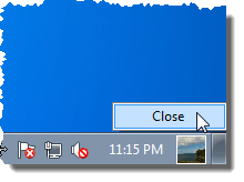 Closing Taskbar UserTile