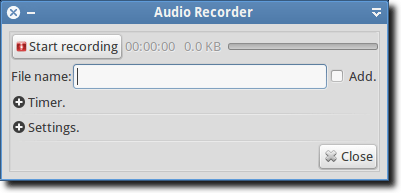 Audio Recorder Main Window