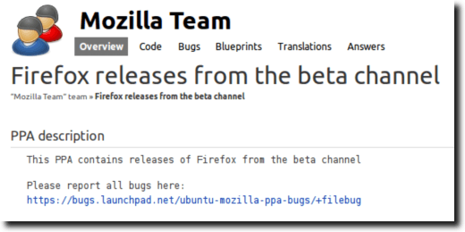 Firefox Beta PPA