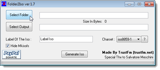 Clicking Select Folder