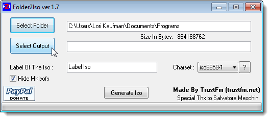 Clicking Selecting Output