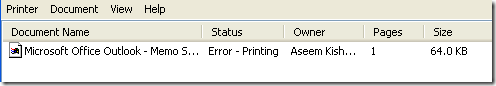 print error