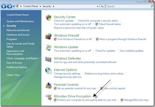 bitlocker drive encryption