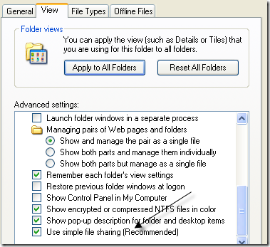 disable simple file sharing