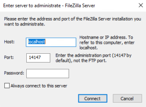 config filezilla server