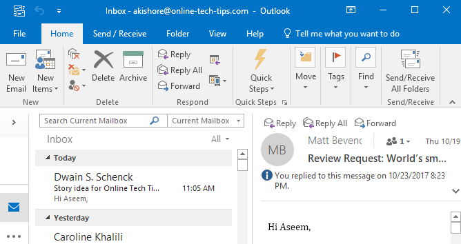 archive emails in outlook for mac