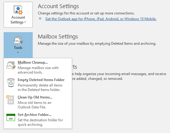 outlook slow to delete emails