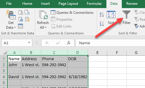 delete blank columns in excel not responding