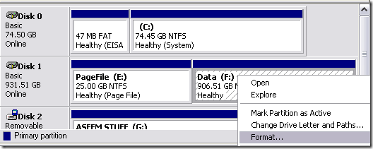 format windows 7