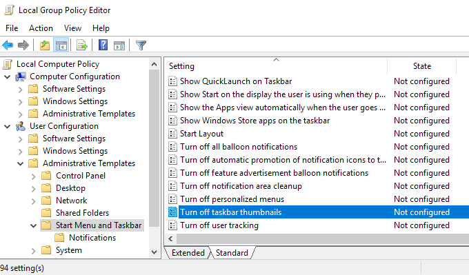 disable taskbar grouping windows 10
