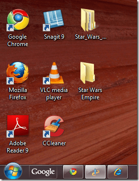 icona della barra delle applicazioni desktop sistema operativo Windows 7