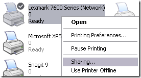 sharing a printer on windows 7 for mac