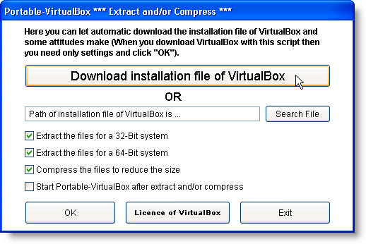 Portable-VirtualBox dialog box