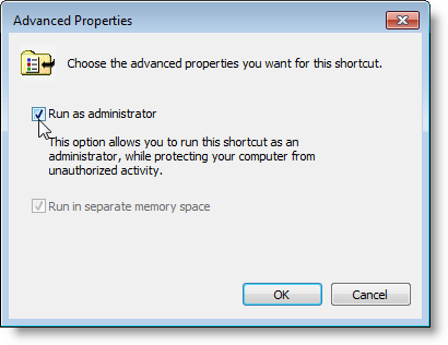 Propiedades avanzadas del acceso directo de cmd