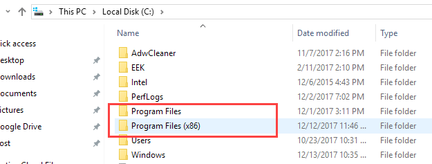 program folder
