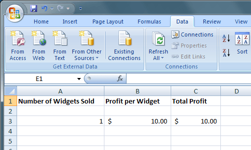 use quick analysis tool in excel to create a formula
