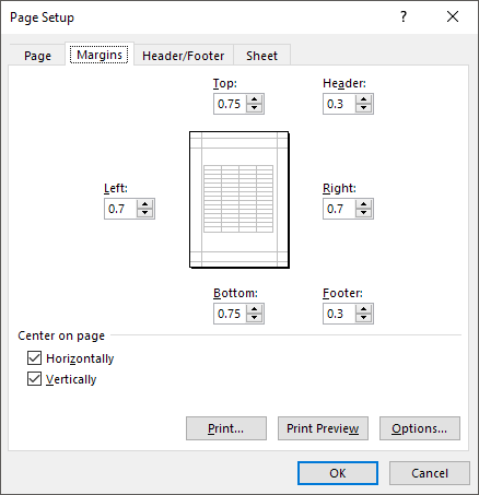 Center Your Worksheet Data in Excel for Printing - 86