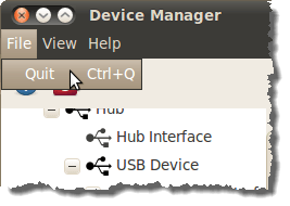 Closing the GNOME Device Manager