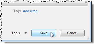 Clicking Save to save the new document
