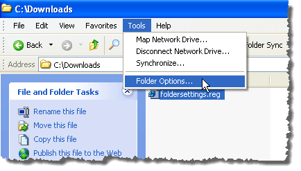 Opening Folder Options