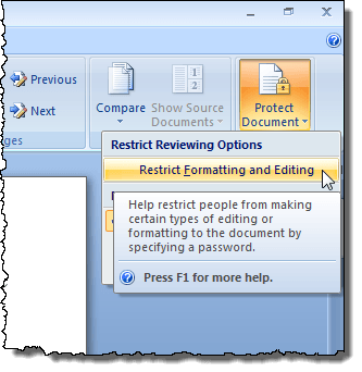 remove word document edit protection