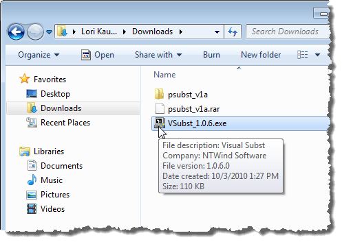 Visual Subst executable file