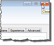Closing the Remote Desktop Connection dialog box