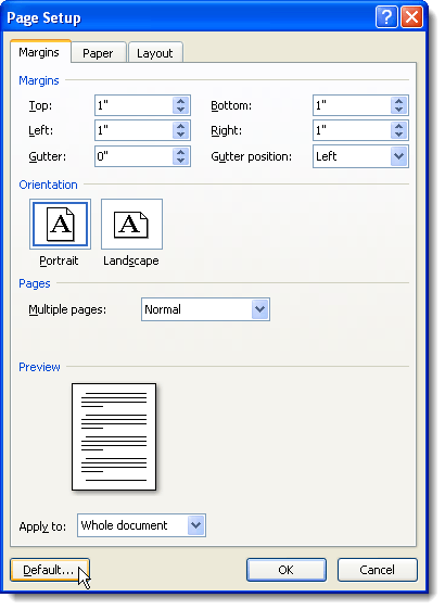 problems changing margins in word 2016