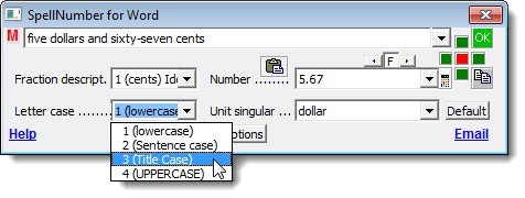 Selecting Letter case