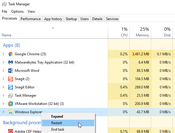Restart the Explorer.exe Process Correctly in Windows image 1