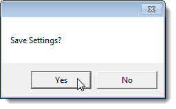 Save Settings dialog box