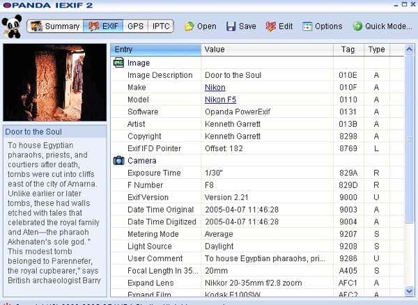exif data viewer for audio files