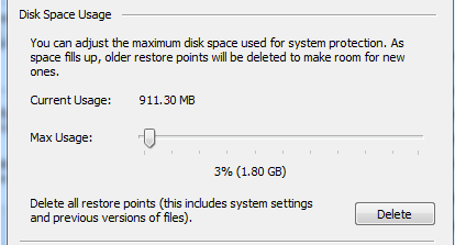 disk space usage