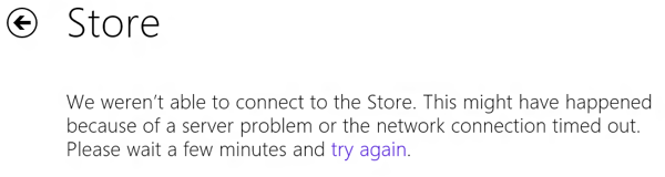windows store cannot connect