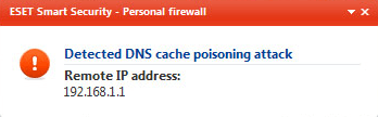 detected dns cache attack