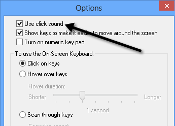 use click sound