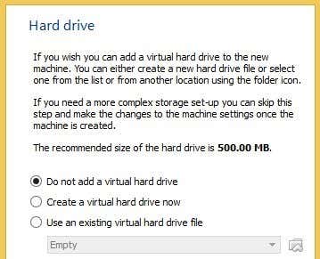 virtual machine hard drive
