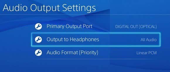 audio output settings