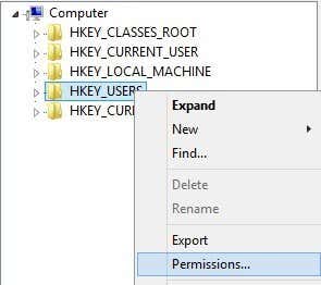 hkey users permissions