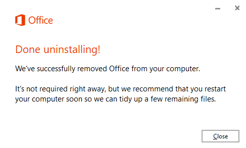 uninstall office 365 on windows 10