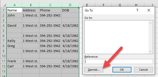 remove blank lines in excel for mac