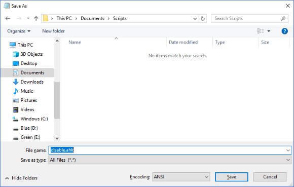 Disable Keyboard Keys in Windows with AutoHotKey - 68