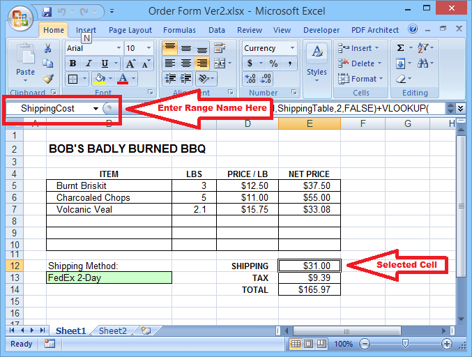 how do i name ranges using excel on mac