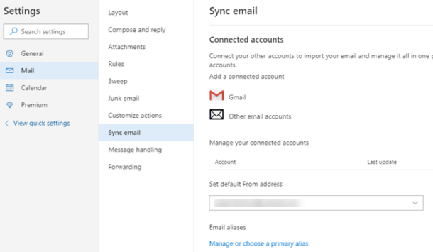 hotmail missing email alias inbox