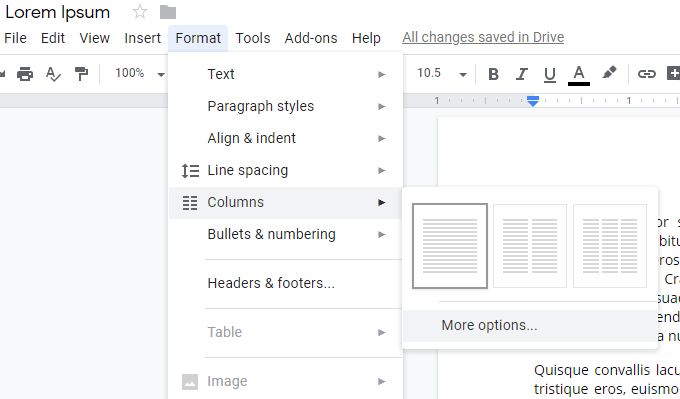 Split a Document into Columns in Google Docs - 82