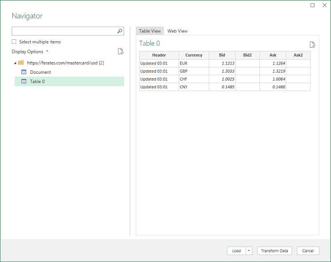 Retrieve Excel Data From a Web Page Directly - 9