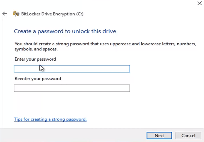 Password protect USB. How to create strong password.