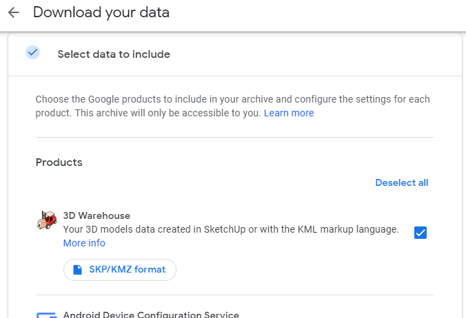 google download data